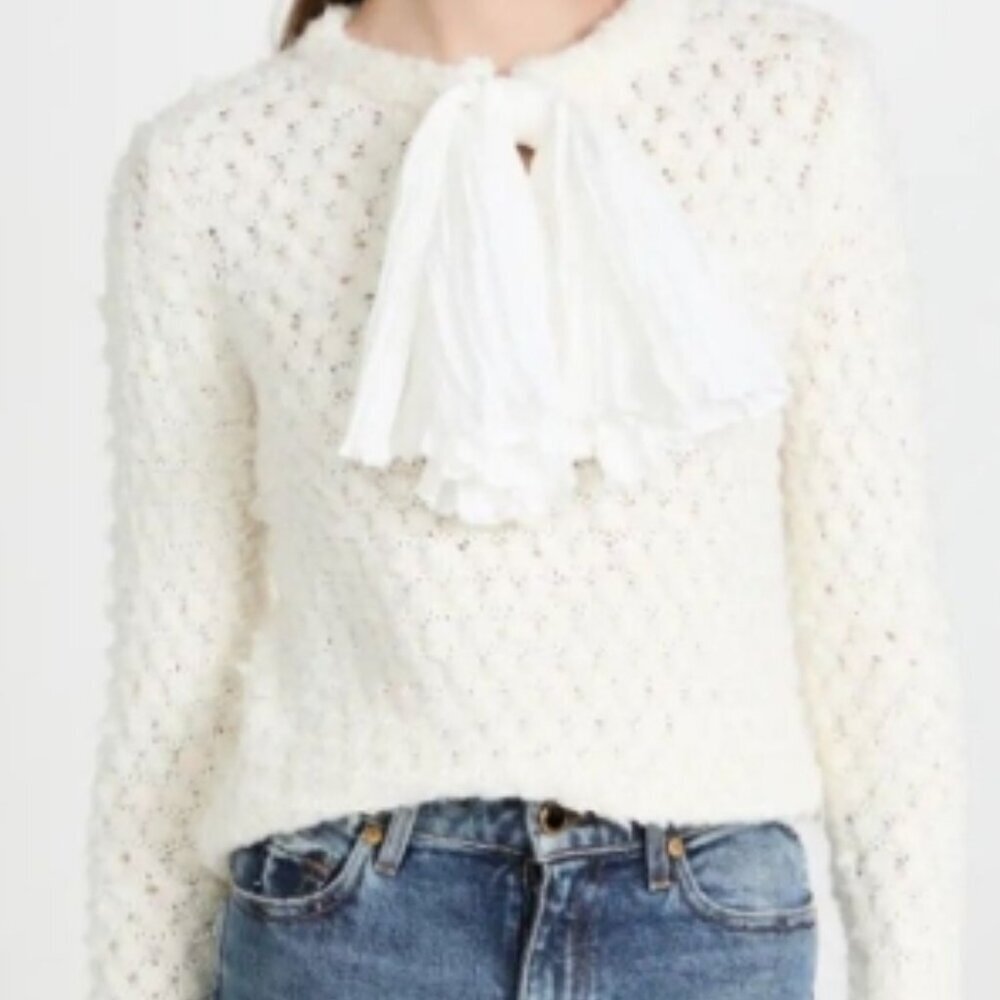 124 Rebecca Taylor Alpaca Bow Sweater XS NWT